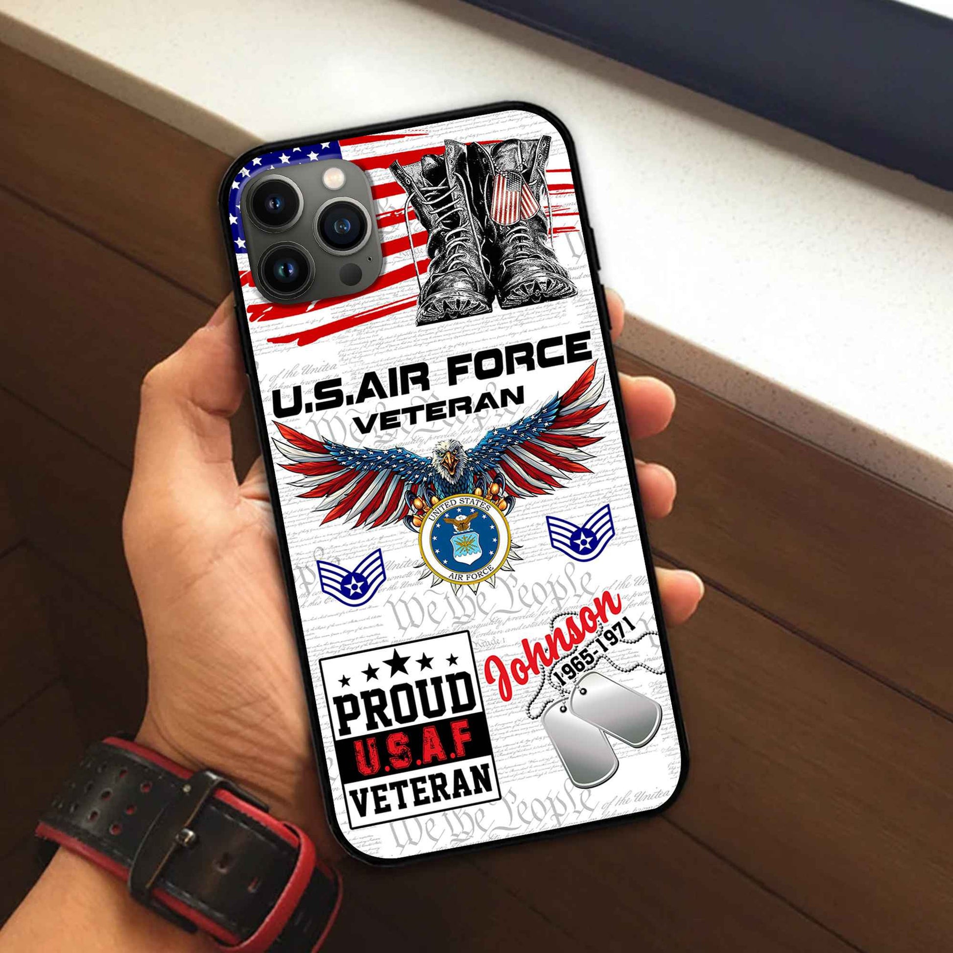 Unique Custom Name, Rank, Year, USAF Phone Case VPVC507304, Gifts For Air Force Veteran, Best Gifts On Father's Day, Independence Day, Veterans Day.
