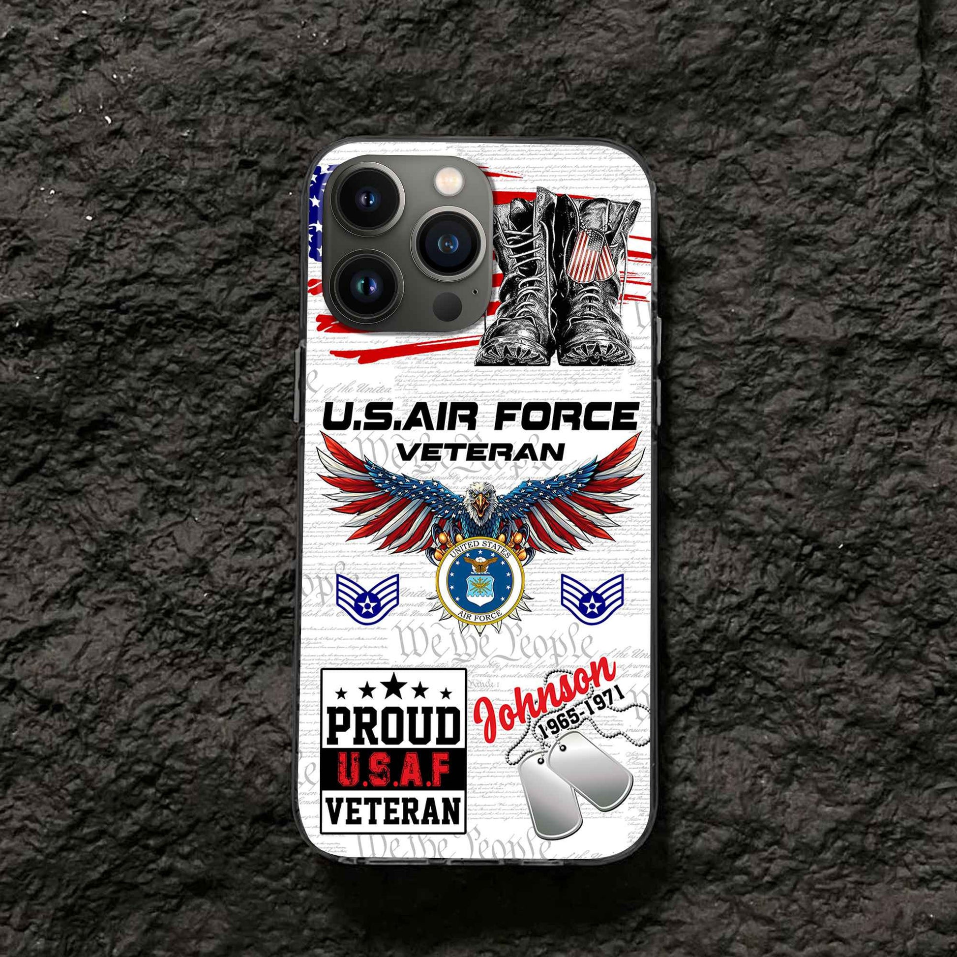 Unique Custom Name, Rank, Year, USAF Phone Case VPVC507304, Gifts For Air Force Veteran, Best Gifts On Father's Day, Independence Day, Veterans Day.