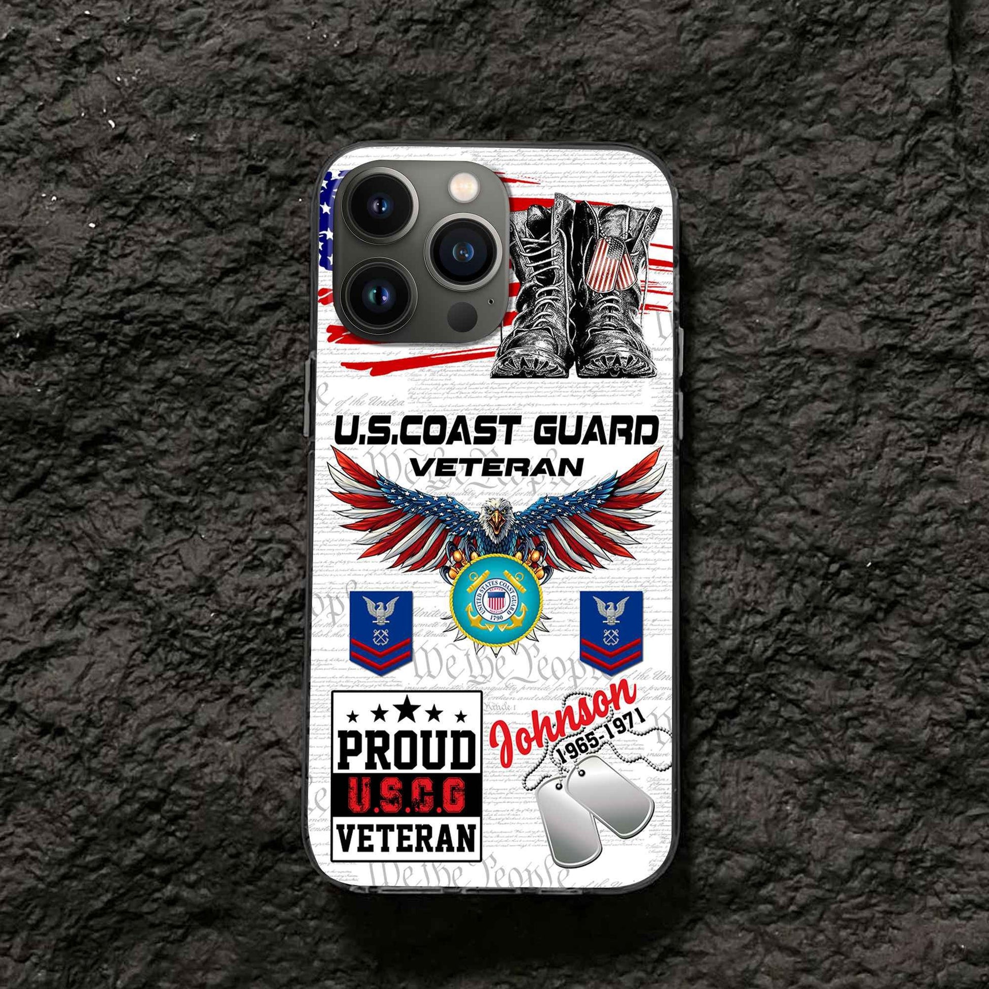 Unique Custom Name, Rank, Year, USCG Phone Case VPVC507305, Gifts For Coast Guard Veteran, Best Gifts On Father's Day, Independence Day, Veterans Day.