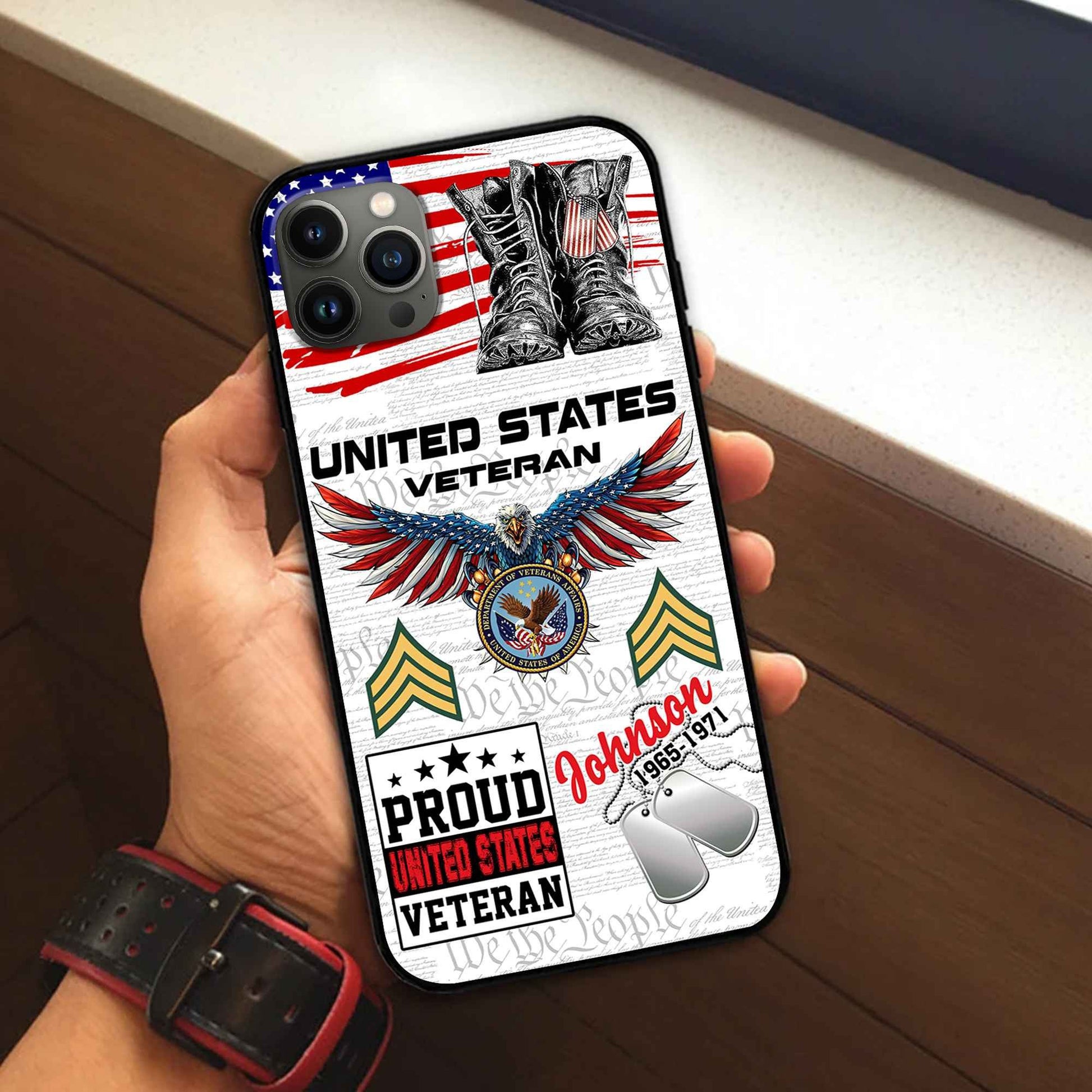Unique Custom Name, Rank, Year, US Veteran Phone Case VPVC507307, Gifts For US Veteran, Best Gifts On Father's Day, Independence Day, Veterans Day.