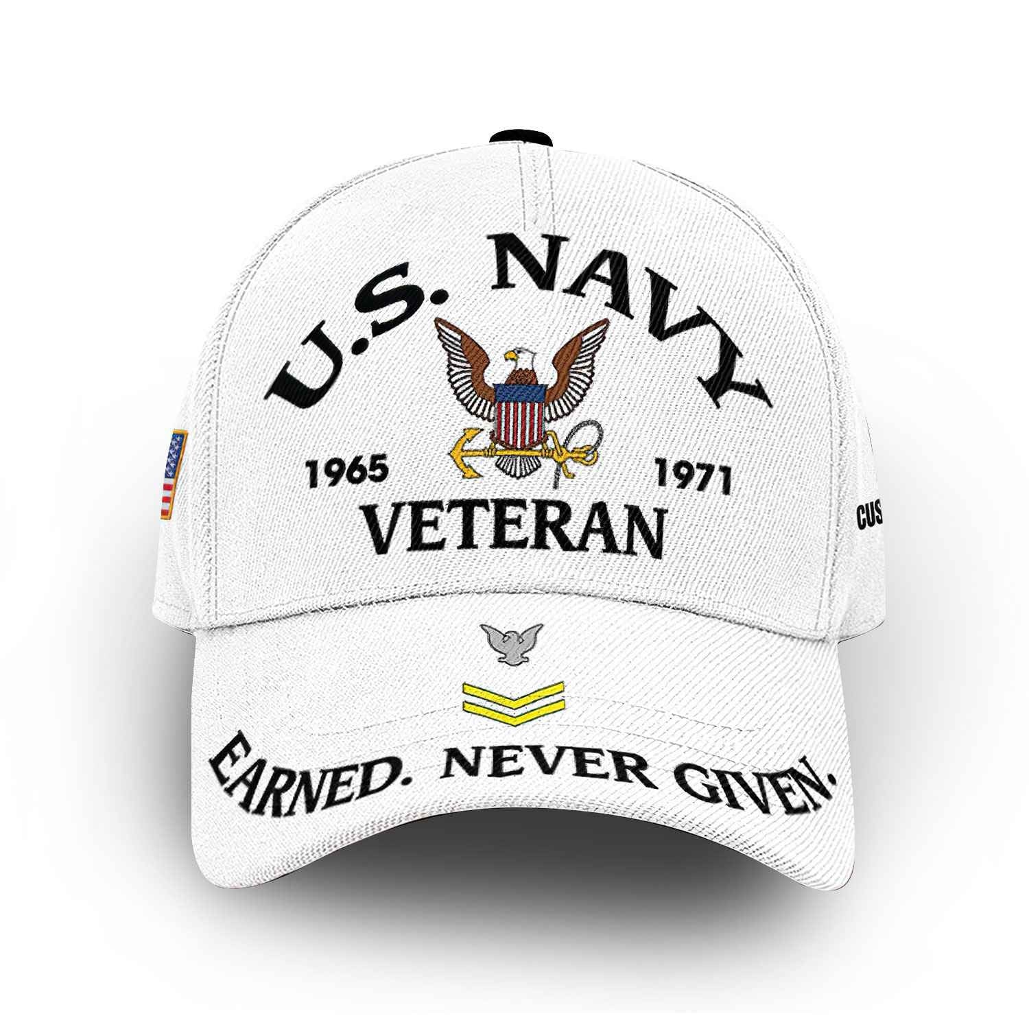 Premium Custom US Navy Cap VPVC014302, Gifts For Navy Veteran, Best Gifts On Father's Day, Armed Forces Day, Independence Day, Veterans Day.