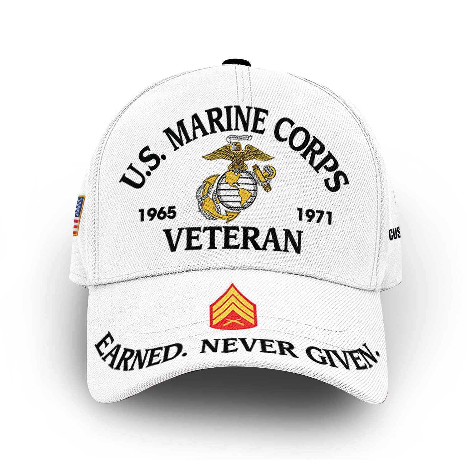 Premium Custom USMC Cap VPVC014303, Gifts For Marine Veteran, Best Gifts On Father's Day, Armed Forces Day, Independence Day, Veterans Day.