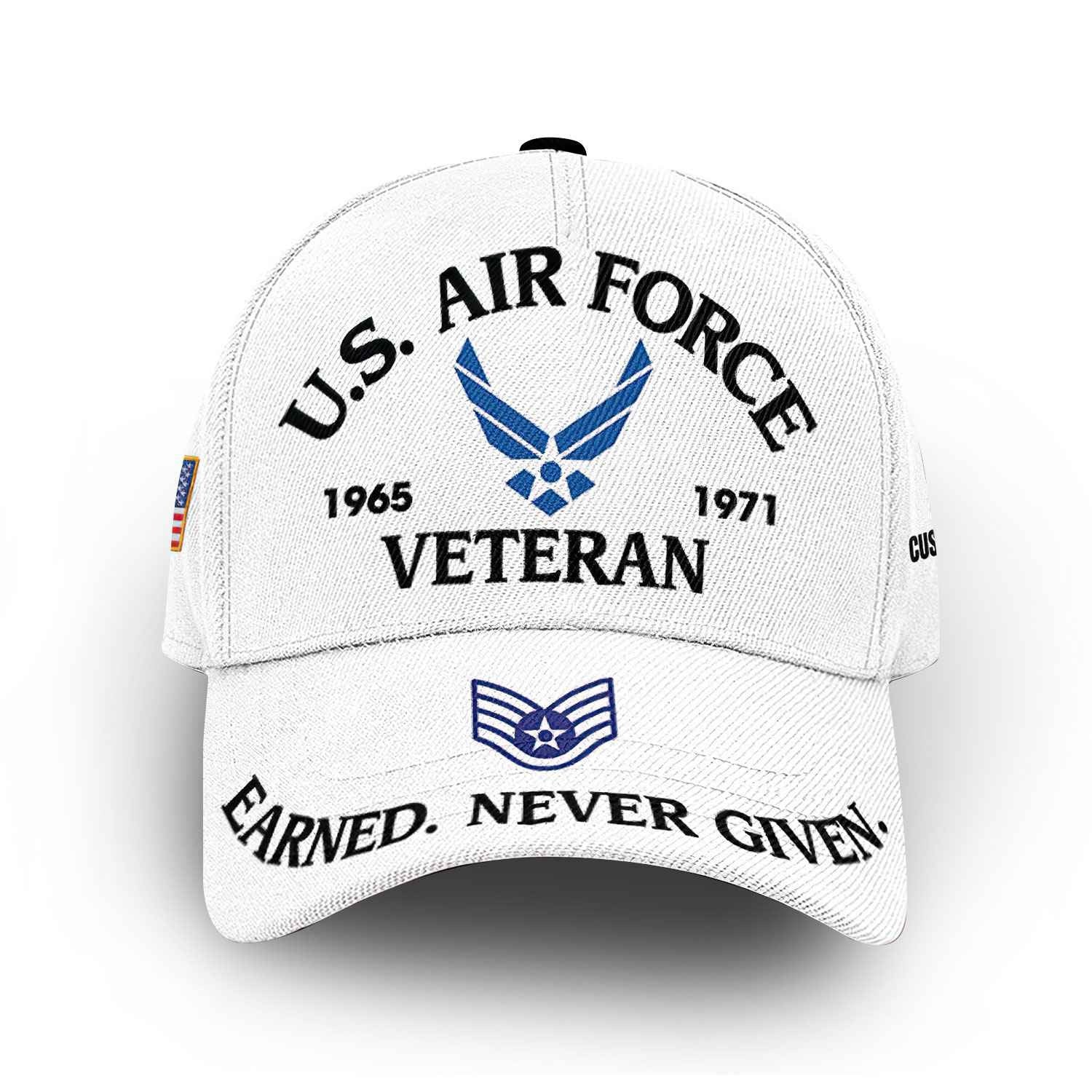 Premium Custom USAF Cap VPVC014304, Gifts For Air Force Veteran, Best Gifts On Father's Day, Armed Forces Day, Independence Day, Veterans Day.
