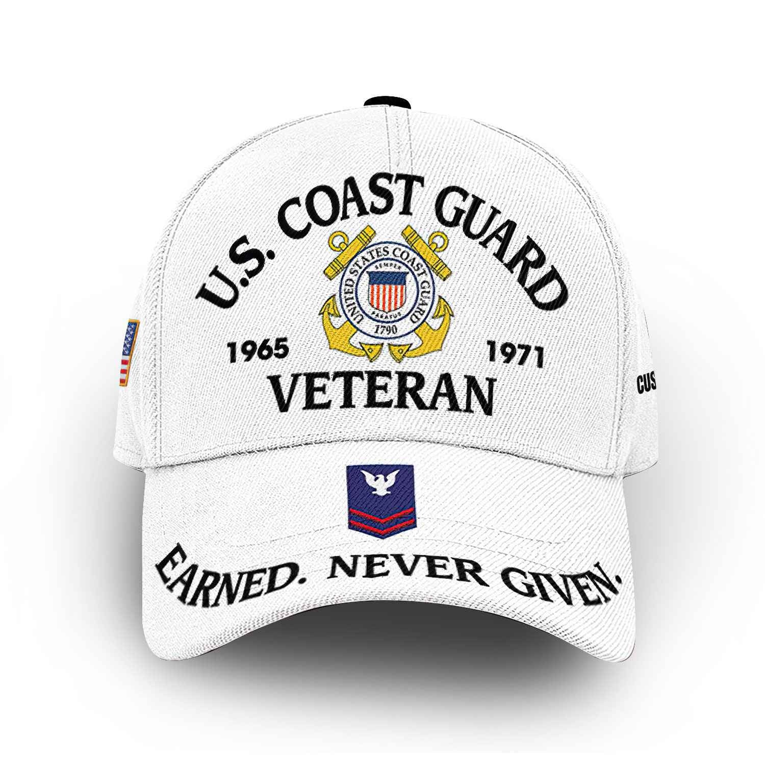 Premium Custom USCG Cap VPVC014305, Gifts For Coast Guard Veteran, Best Gifts On Father's Day, Armed Forces Day, Independence Day, Veterans Day.