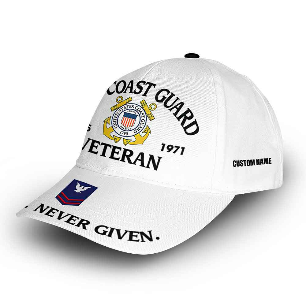 Premium Custom USCG Cap VPVC014305, Gifts For Coast Guard Veteran, Best Gifts On Father's Day, Armed Forces Day, Independence Day, Veterans Day.
