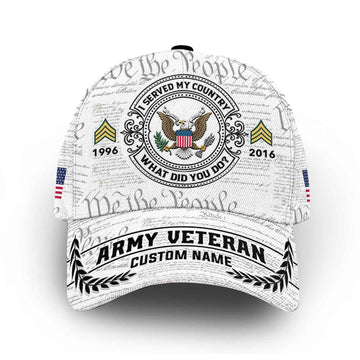 Unique Custom Name, Rank, Year, US Army Cap VPVC014306, Gifts For Army Veteran, Best Gifts On Father's Day, Independence Day, Veterans Day.
