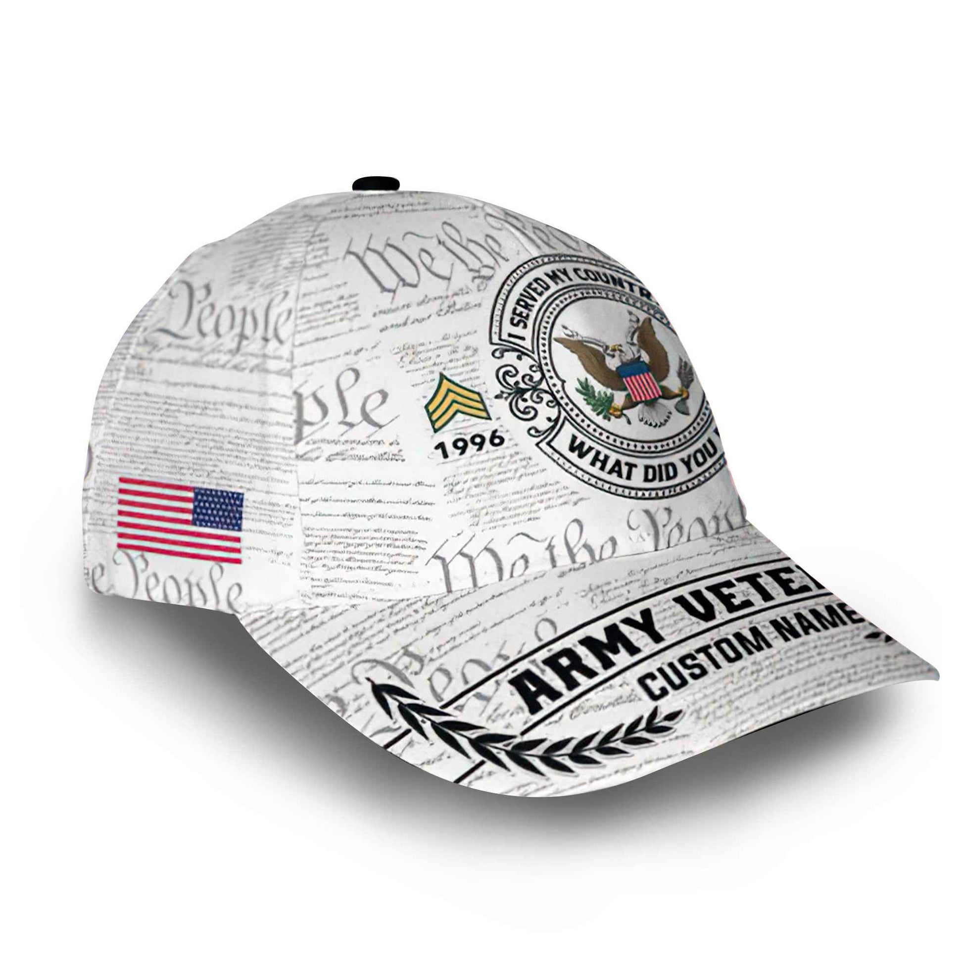 Unique Custom Name, Rank, Year, US Army Cap VPVC014306, Gifts For Army Veteran, Best Gifts On Father's Day, Independence Day, Veterans Day.
