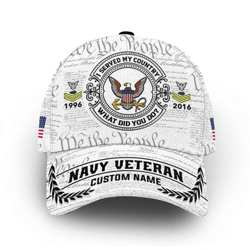 Unique Custom Name, Rank, Year, US Navy Cap VPVC014307, Gifts For Navy Veteran, Best Gifts On Father's Day, Independence Day, Veterans Day.