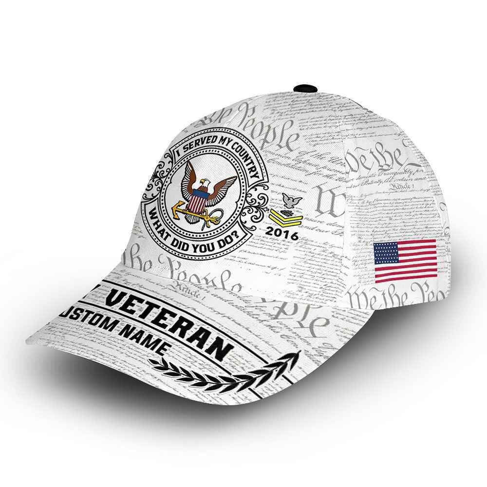 Unique Custom Name, Rank, Year, US Navy Cap VPVC014307, Gifts For Navy Veteran, Best Gifts On Father's Day, Independence Day, Veterans Day.