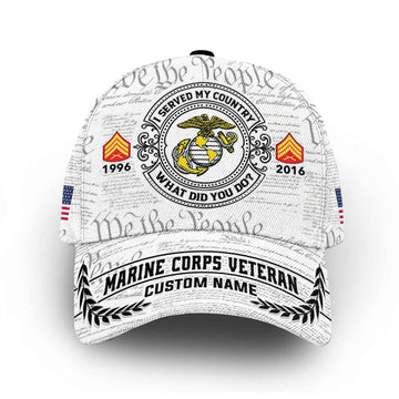 Unique Custom Name, Rank, Year, USMC Cap VPVC014308, Gifts For Marine Veteran, Best Gifts On Father's Day, Independence Day, Veterans Day.
