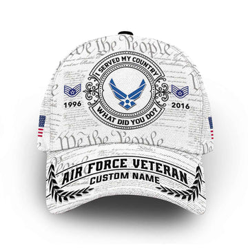 Unique Custom Name, Rank, Year, USAF Cap VPVC014309, Gifts For Air Force Veteran, Best Gifts On Father's Day, Independence Day, Veterans Day.