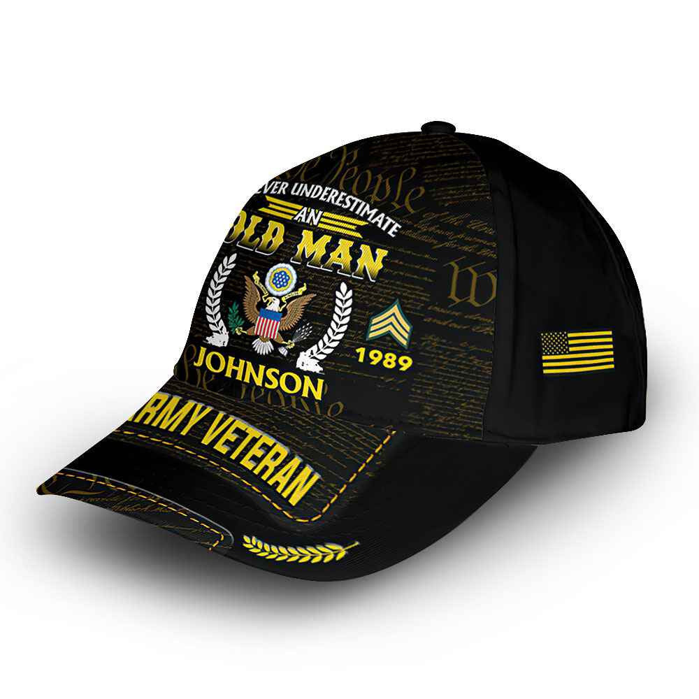 Premium Custom US Army Cap VPVC014401, Gifts For Army Veteran, Best Gifts On Father's Day, Armed Forces Day, Independence Day, Veterans Day.