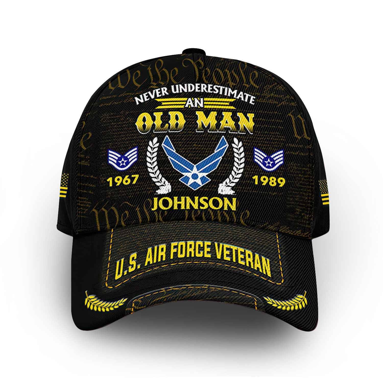 Premium Custom USAF Cap VPVC014404, Gifts For Air Force Veteran, Best Gifts On Father's Day, Armed Forces Day, Independence Day, Veterans Day.