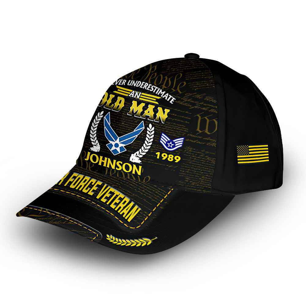 Premium Custom USAF Cap VPVC014404, Gifts For Air Force Veteran, Best Gifts On Father's Day, Armed Forces Day, Independence Day, Veterans Day.