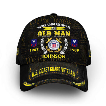 Premium Custom USCG Cap VPVC014405, Gifts For Coast Guard Veteran, Best Gifts On Father's Day, Armed Forces Day, Independence Day, Veterans Day.