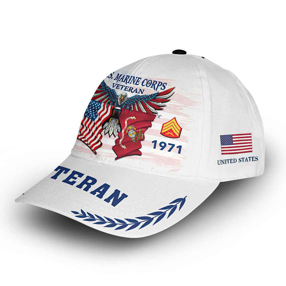 USMC Custom Cap VPVC014408, Gifts For Marine Veteran, Best Gifts On Father's Day, Armed Forces Day, Independence Day, Veterans Day.