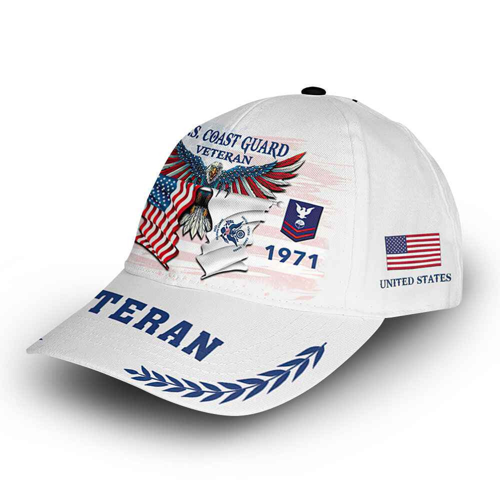 USCG Custom Cap VPVC014410, Gifts For Coast Guard Veteran, Best Gifts On Father's Day, Armed Forces Day, Independence Day, Veterans Day.