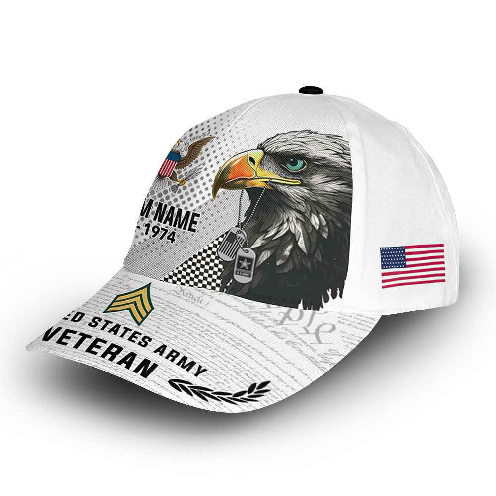 Premium US Army Cap VPVC014501, Custom Name, Rank, Year, Gifts For Army Veteran, Best Gifts On Father's Day, Armed Forces Day, Independence Day, Veterans Day.