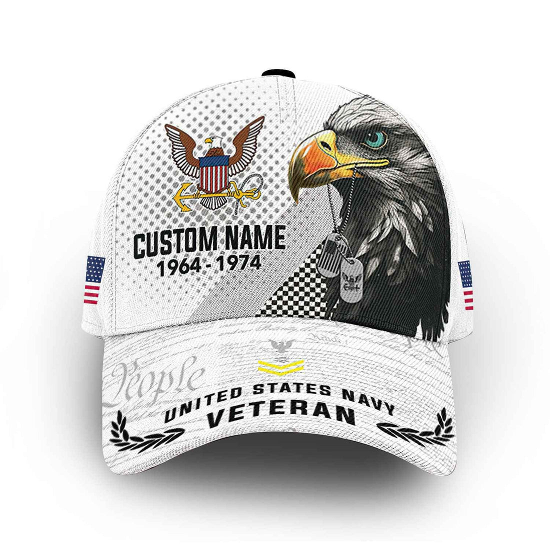 Premium US Navy Cap VPVC014502, Custom Name, Rank, Year, Gifts For Navy Veteran, Best Gifts On Father's Day, Armed Forces Day, Independence Day, Veterans Day.