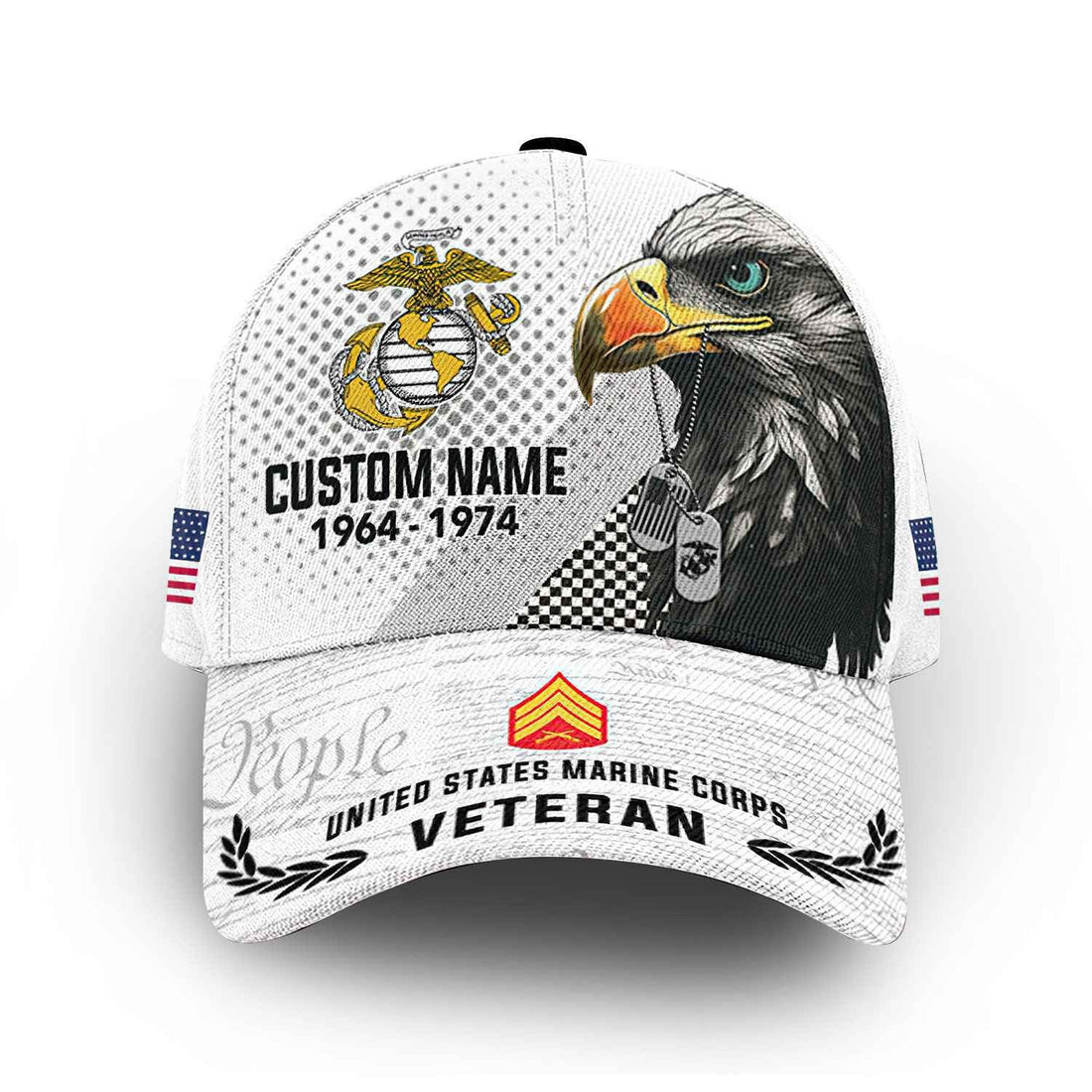 Premium USMC Cap VPVC014503, Custom Name, Rank, Year, Gifts For Marine Veteran, Best Gifts On Father's Day, Armed Forces Day, Independence Day, Veterans Day.