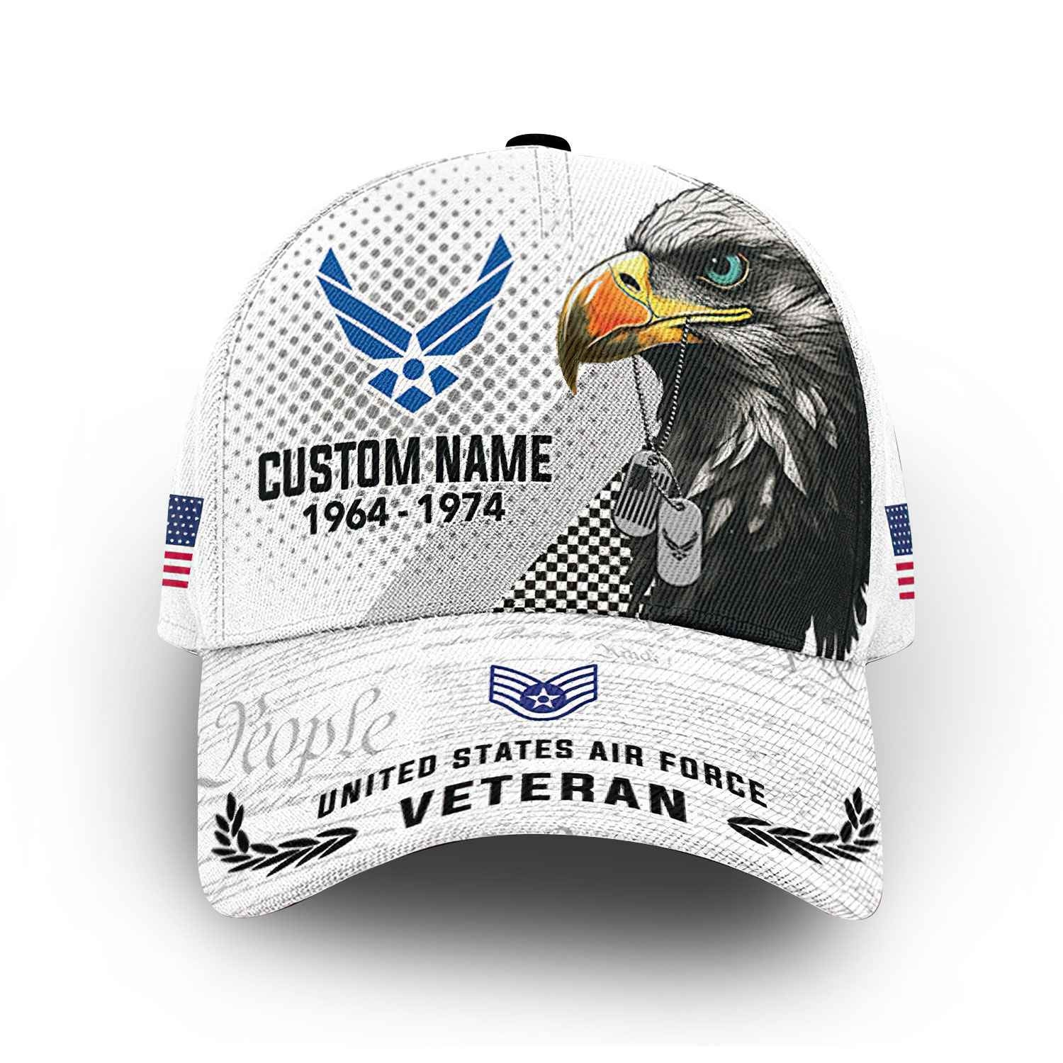 Premium USAF Cap VPVC014504, Custom Name, Rank, Year, Gifts For Air Force Veteran, Best Gifts On Father's Day, Armed Forces Day, Independence Day, Veterans Day.