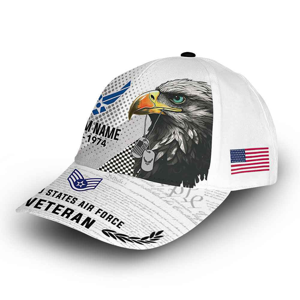 Premium USAF Cap VPVC014504, Custom Name, Rank, Year, Gifts For Air Force Veteran, Best Gifts On Father's Day, Armed Forces Day, Independence Day, Veterans Day.
