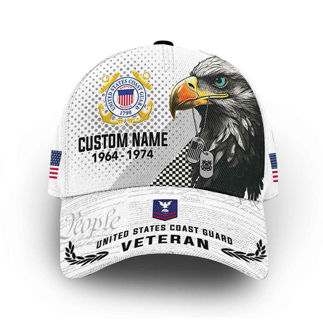 Premium USCG Cap VPVC014505, Custom Name, Rank, Year, Gifts For Coast Guard Veteran, Best Gifts On Father's Day, Armed Forces Day, Independence Day, Veterans Day.