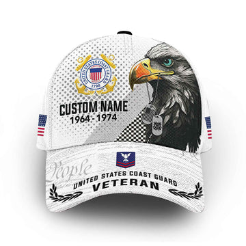 Premium USCG Cap VPVC014505, Custom Name, Rank, Year, Gifts For Coast Guard Veteran, Best Gifts On Father's Day, Armed Forces Day, Independence Day, Veterans Day.