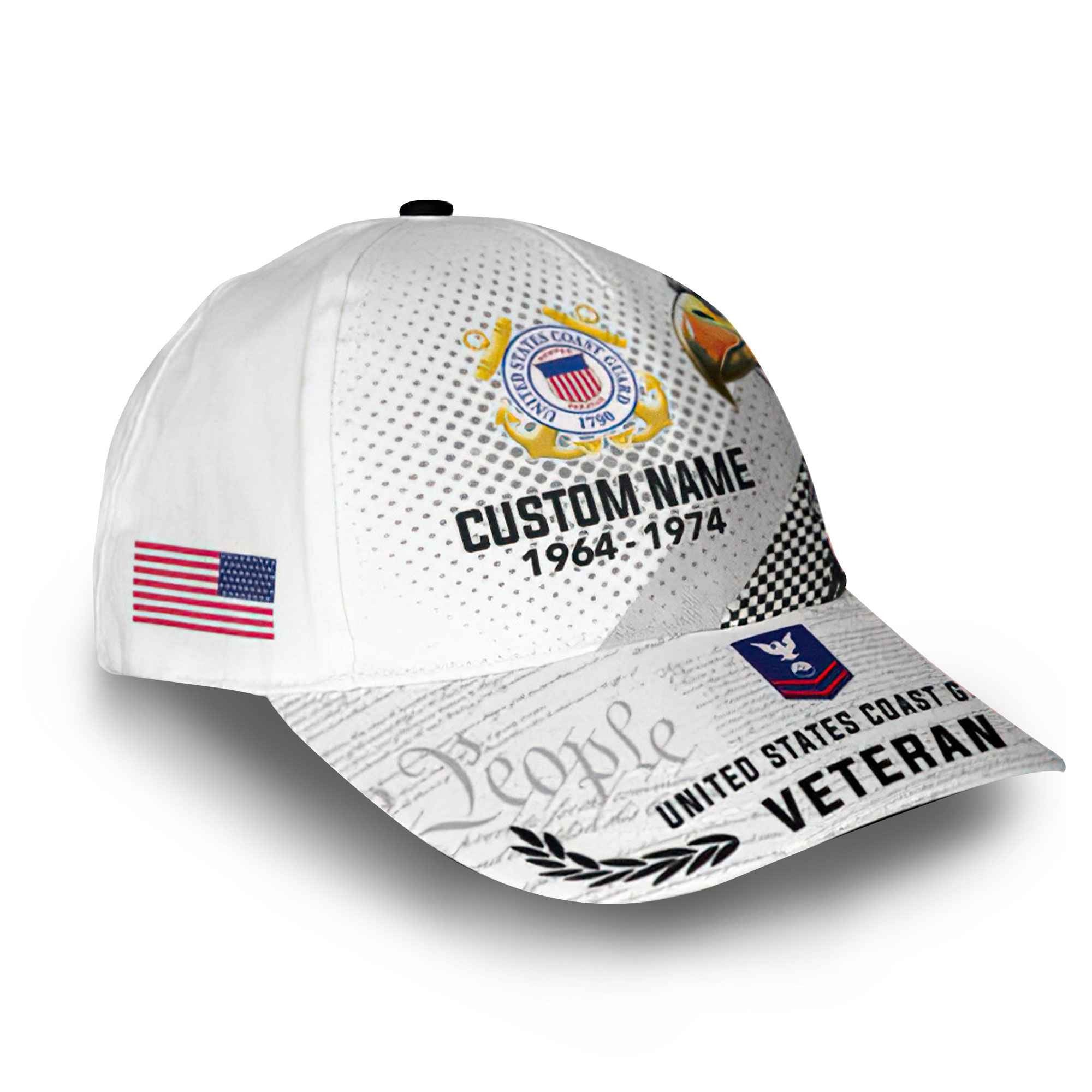 Premium USCG Cap VPVC014505, Custom Name, Rank, Year, Gifts For Coast Guard Veteran, Best Gifts On Father's Day, Armed Forces Day, Independence Day, Veterans Day.
