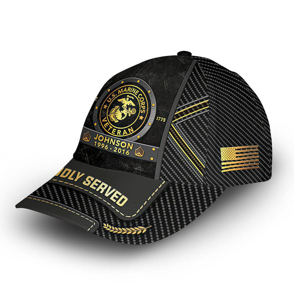 Premium Custom USMC Cap VPVC014508, Gifts For Marine Veteran, Best Gifts On Father's Day, Armed Forces Day, Independence Day, Veterans Day.
