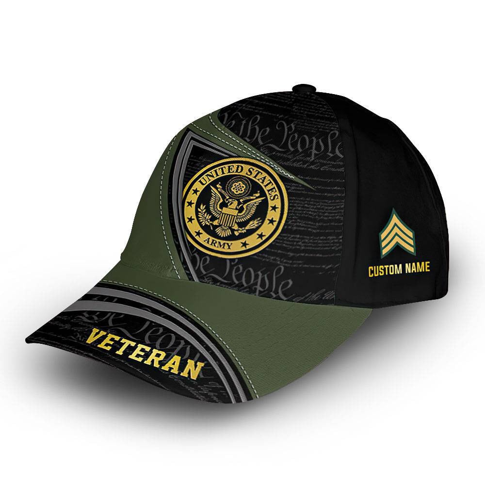 Unique Custom Name, Rank, US Army Cap VPVC014601, Gifts For Army Veteran, Best Gifts On Father's Day, Independence Day, Veterans Day.