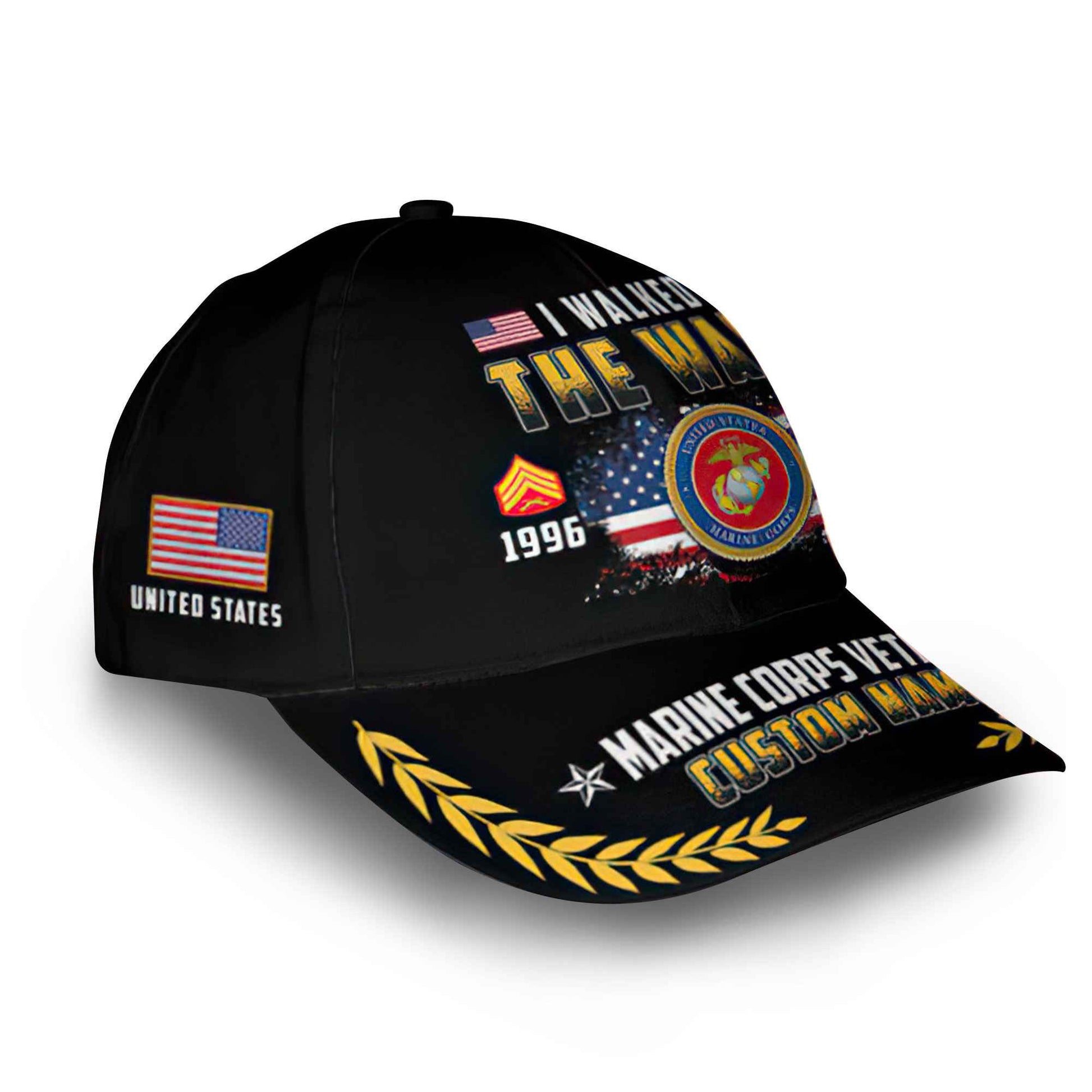 Premium Custom USMC Cap VPVC014608, Gifts For Marine Veteran, Best Gifts On Father's Day, Armed Forces Day, Independence Day, Veterans Day.