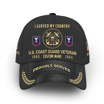 USCG Custom Cap VPVC014705, Gifts For Coast Guard Veteran, Best Gifts On Father's Day, Armed Forces Day, Independence Day, Veterans Day.