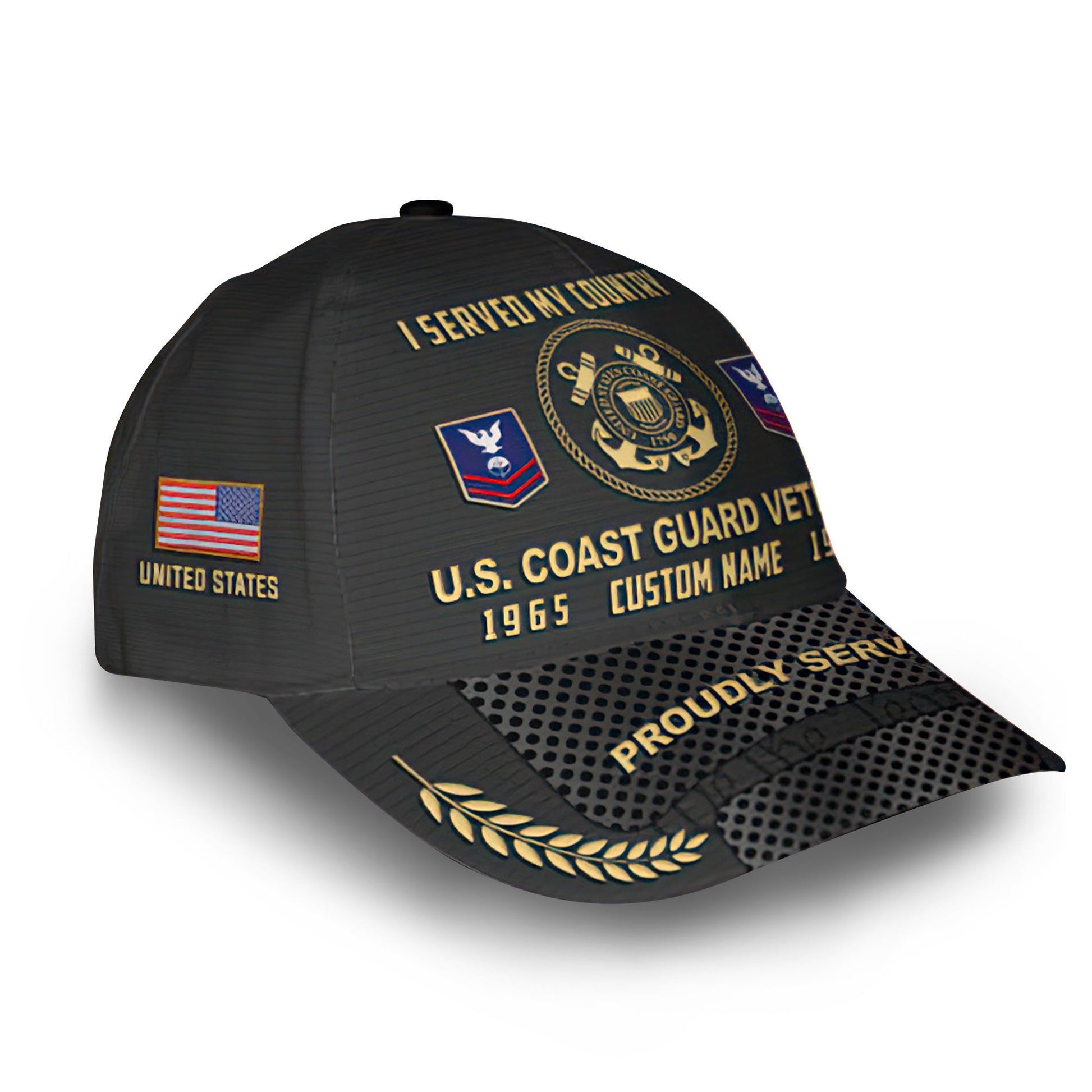 USCG Custom Cap VPVC014705, Gifts For Coast Guard Veteran, Best Gifts On Father's Day, Armed Forces Day, Independence Day, Veterans Day.