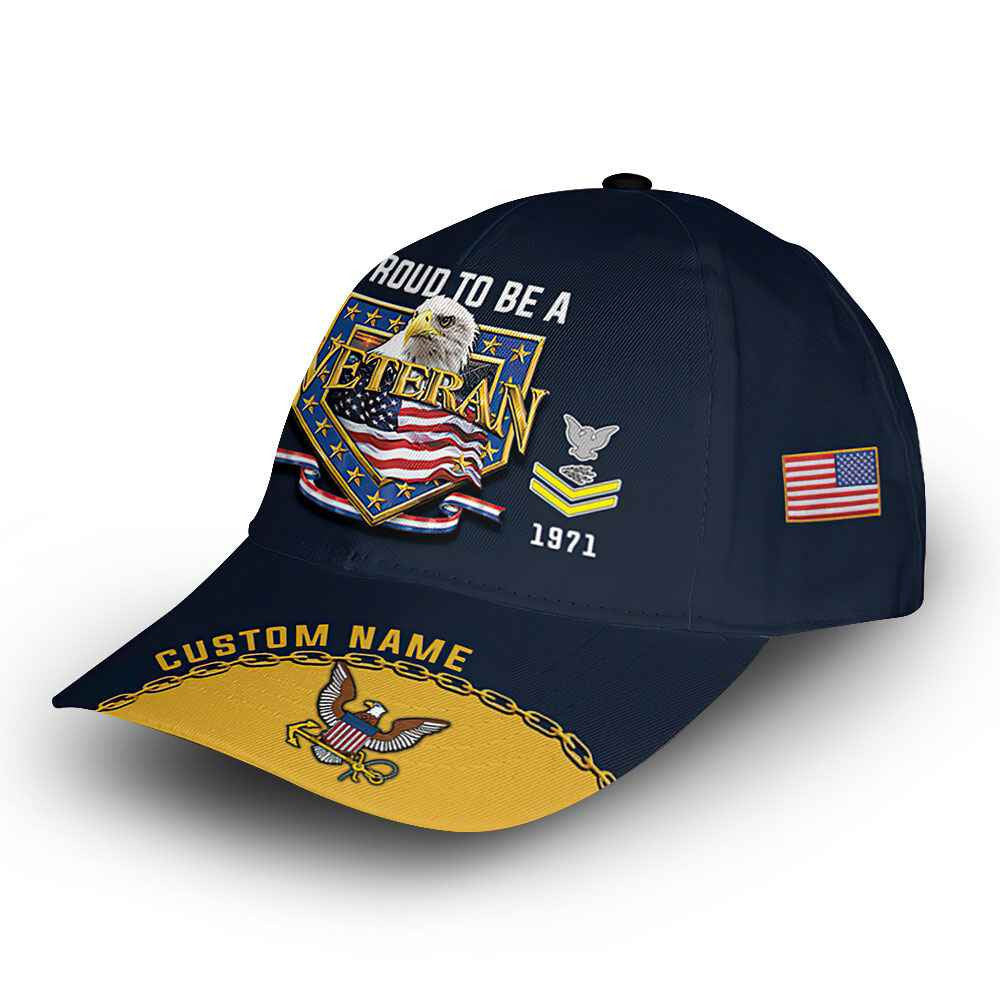 Premium US Navy Cap VPVC014707, Custom Name, Rank, Year, Gifts For Navy Veteran, Best Gifts On Father's Day, Armed Forces Day, Independence Day, Veterans Day.