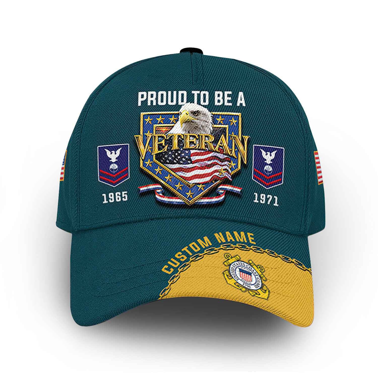 Premium USCG Cap VPVC014710, Custom Name, Rank, Year, Gifts For Coast Guard Veteran, Best Gifts On Father's Day, Armed Forces Day, Independence Day, Veterans Day.