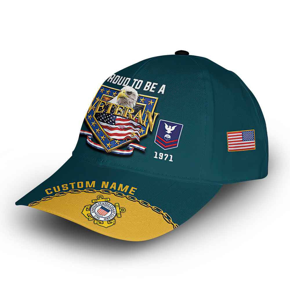 Premium USCG Cap VPVC014710, Custom Name, Rank, Year, Gifts For Coast Guard Veteran, Best Gifts On Father's Day, Armed Forces Day, Independence Day, Veterans Day.