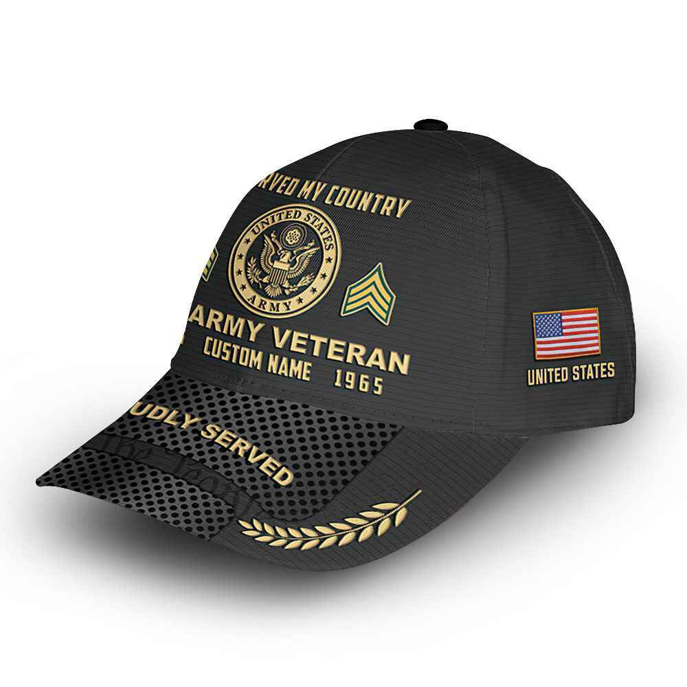 Premium Custom US Army Cap VPVC014801, Gifts For Army Veteran, Best Gifts On Father's Day, Armed Forces Day, Independence Day, Veterans Day.