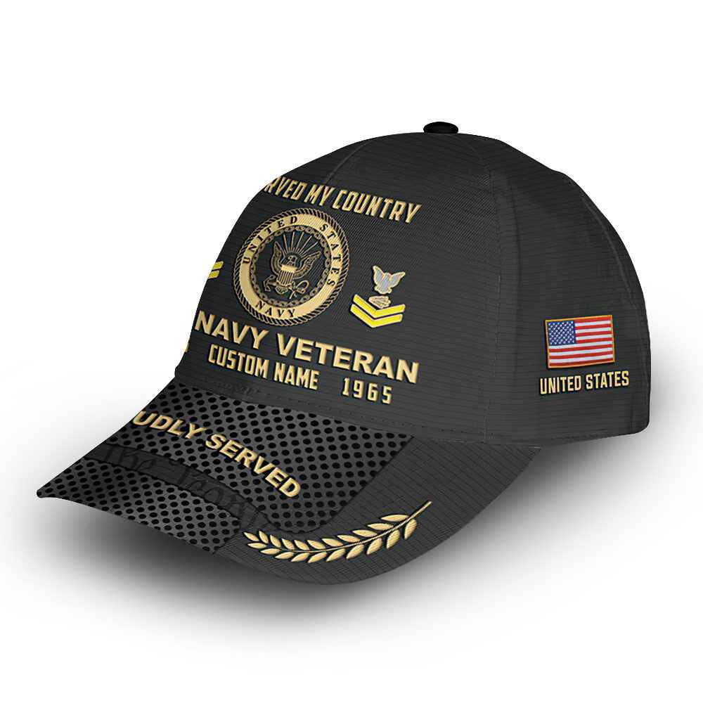 Premium Custom US Navy Cap VPVC014802, Gifts For Navy Veteran, Best Gifts On Father's Day, Armed Forces Day, Independence Day, Veterans Day.