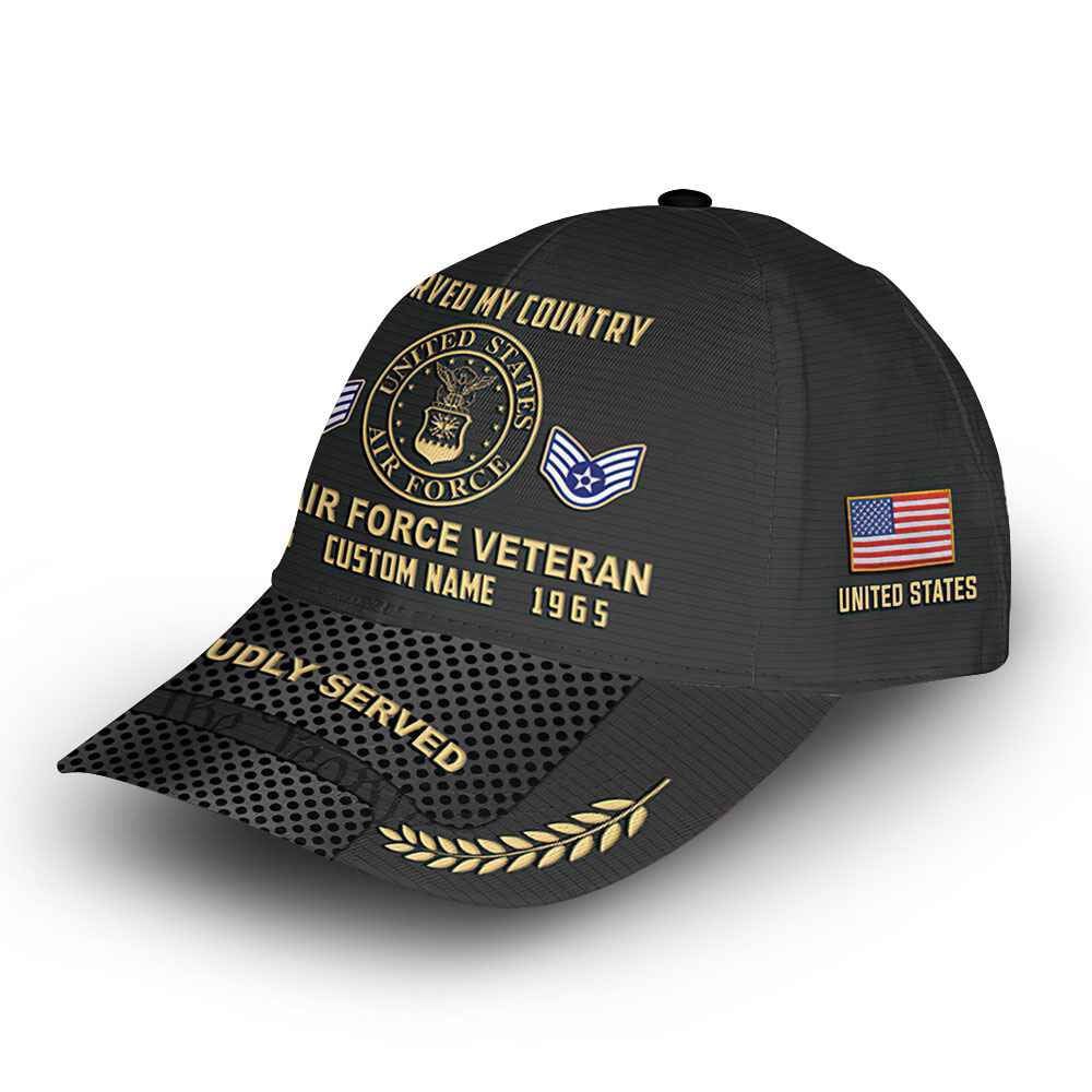Premium Custom USAF Cap VPVC014804, Gifts For Air Force Veteran, Best Gifts On Father's Day, Armed Forces Day, Independence Day, Veterans Day.