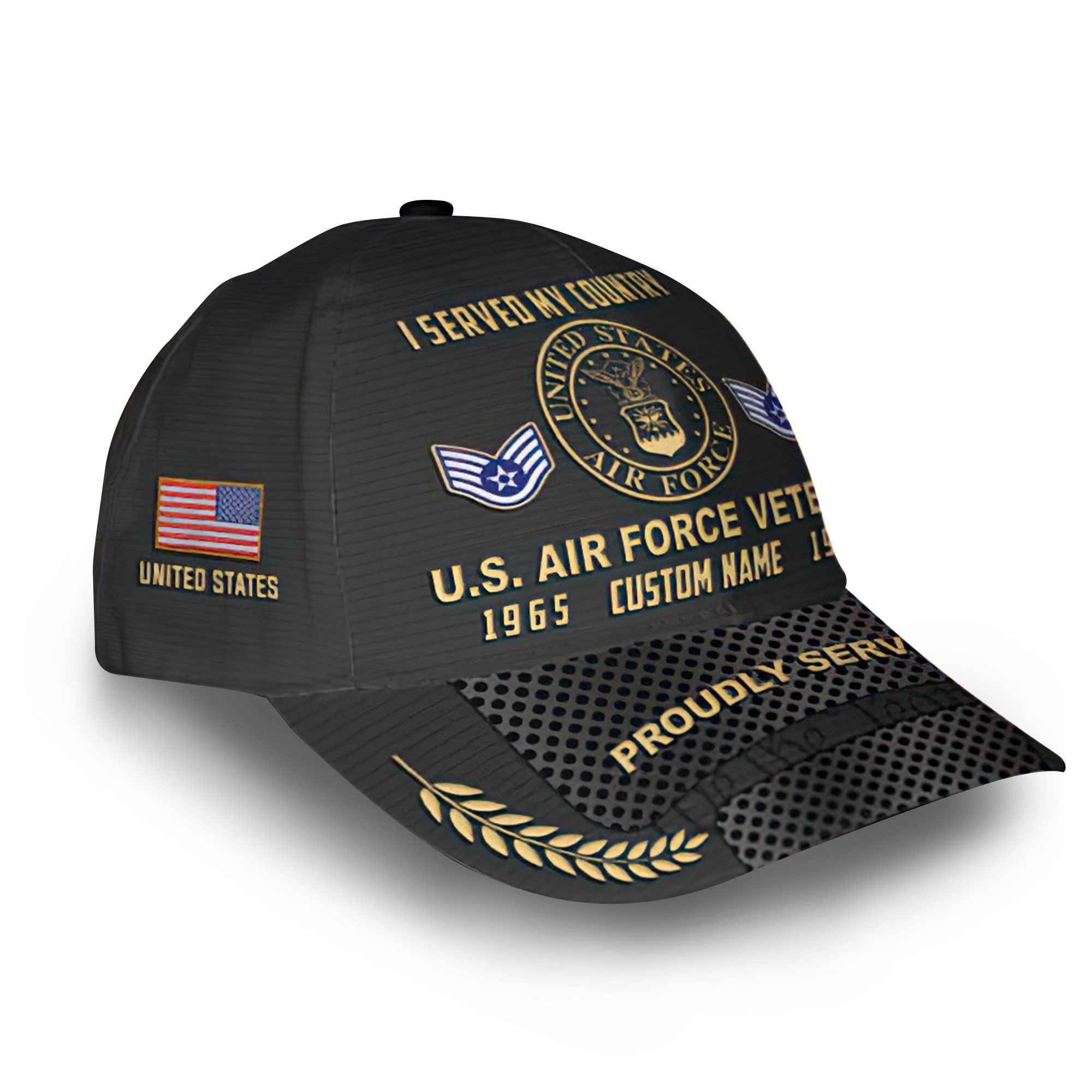 Premium Custom USAF Cap VPVC014804, Gifts For Air Force Veteran, Best Gifts On Father's Day, Armed Forces Day, Independence Day, Veterans Day.