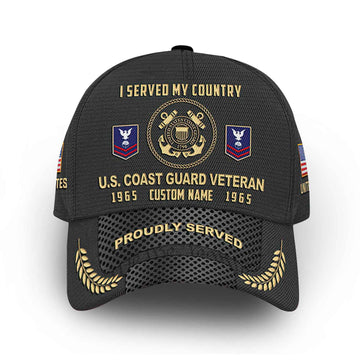 Premium Custom USCG Cap VPVC014805, Gifts For Coast Guard Veteran, Best Gifts On Father's Day, Armed Forces Day, Independence Day, Veterans Day.