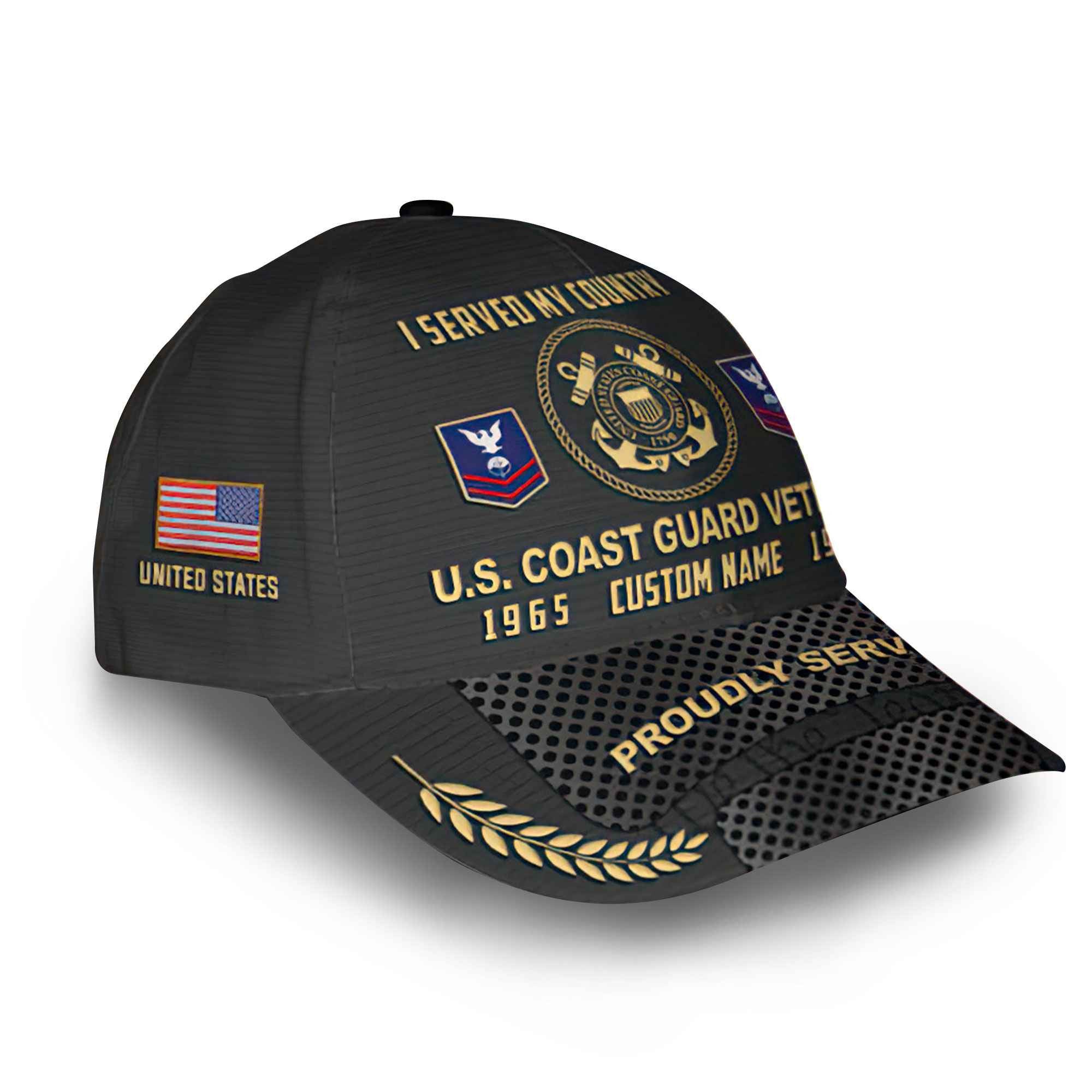 Premium Custom USCG Cap VPVC014805, Gifts For Coast Guard Veteran, Best Gifts On Father's Day, Armed Forces Day, Independence Day, Veterans Day.