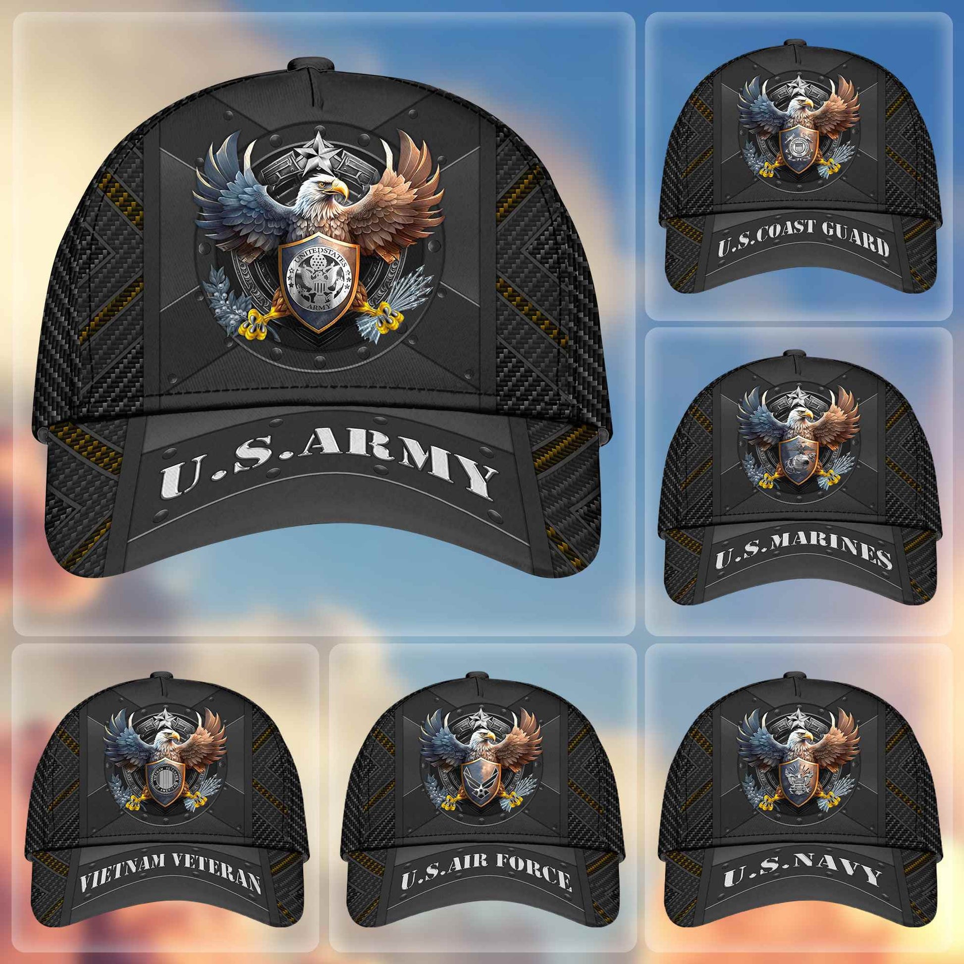 Premium US Veterans Cap BPHN260312, Gifts For US Veterans, Best Gifts On Armed Forces Day, Father's Day, Independence Day, Veterans Day.