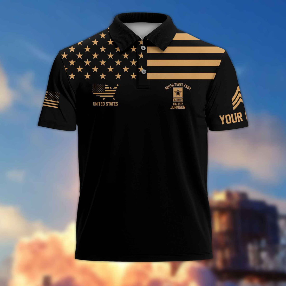 US Army Custom Polo Shirt VPVC214001, Gifts For Army Veteran, Best Gifts On Father's Day, Armed Forces Day, Independence Day, Veterans Day.