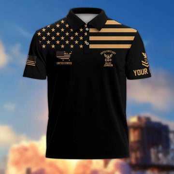 US Navy Custom Polo Shirt VPVC214002, Gifts For Navy Veteran, Best Gifts On Father's Day, Armed Forces Day, Independence Day, Veterans Day.