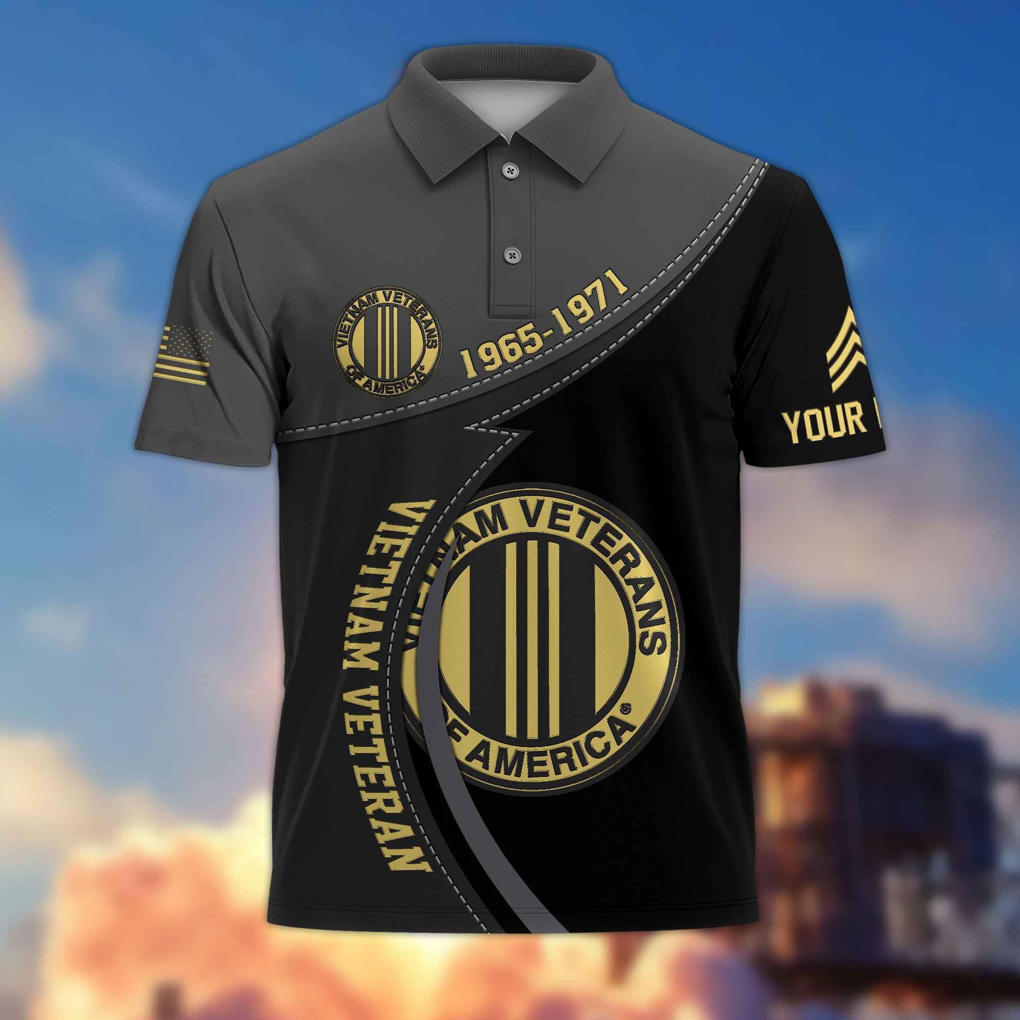 Premium Vietnam Veteran Polo Shirt VPVC214106, Custom Name, Rank, Year, Gifts For Vietnam Veteran, Best Gifts On Father's Day, Armed Forces Day, Independence Day, Veterans Day.