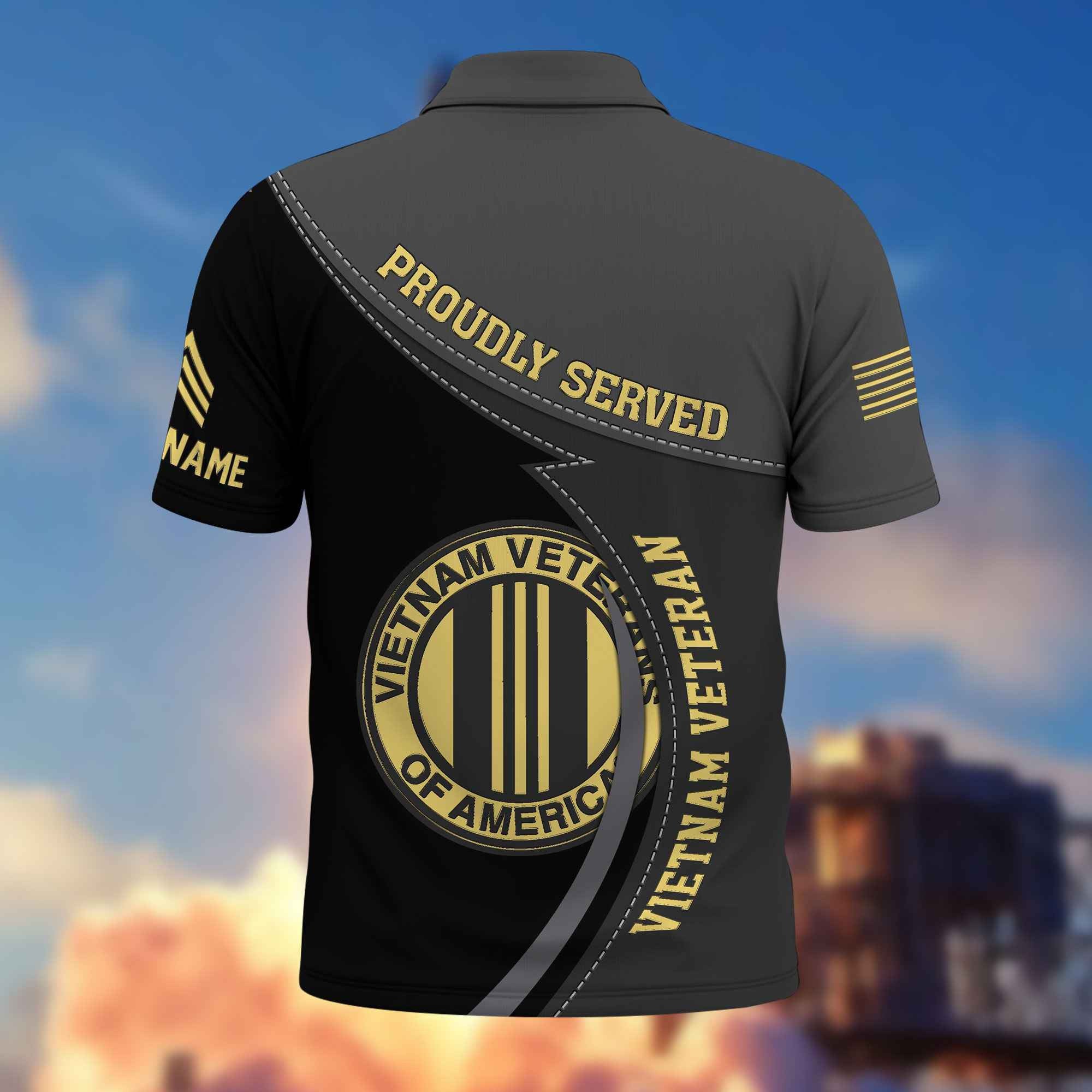 Premium Vietnam Veteran Polo Shirt VPVC214106, Custom Name, Rank, Year, Gifts For Vietnam Veteran, Best Gifts On Father's Day, Armed Forces Day, Independence Day, Veterans Day.