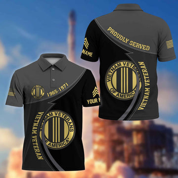 Premium Vietnam Veteran Polo Shirt VPVC214106, Custom Name, Rank, Year, Gifts For Vietnam Veteran, Best Gifts On Father's Day, Armed Forces Day, Independence Day, Veterans Day.
