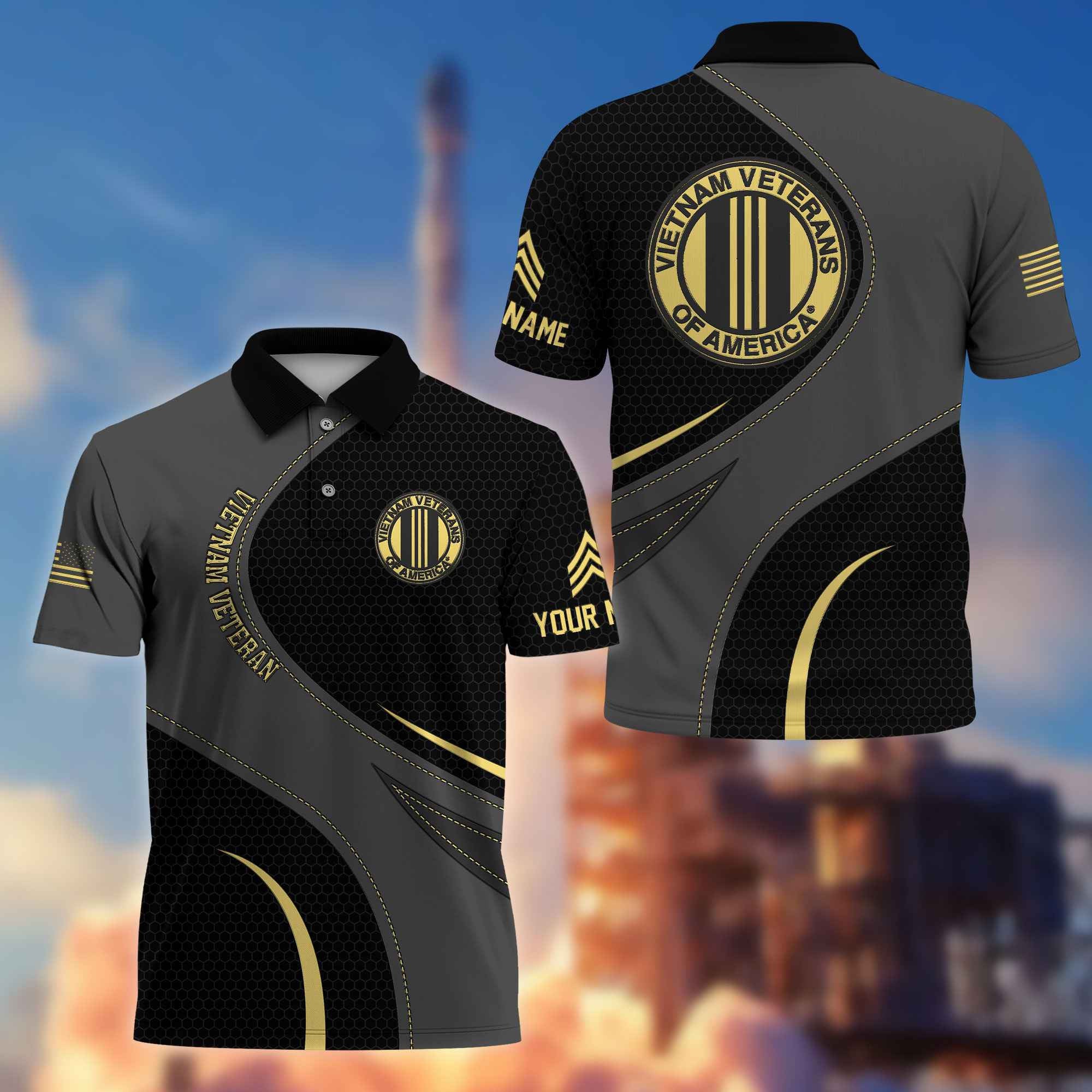 Unique Custom Name, Rank, Vietnam Veteran Polo Shirt VPVC214306, Gifts For Vietnam Veteran, Best Gifts On Father's Day, Independence Day, Veterans Day.